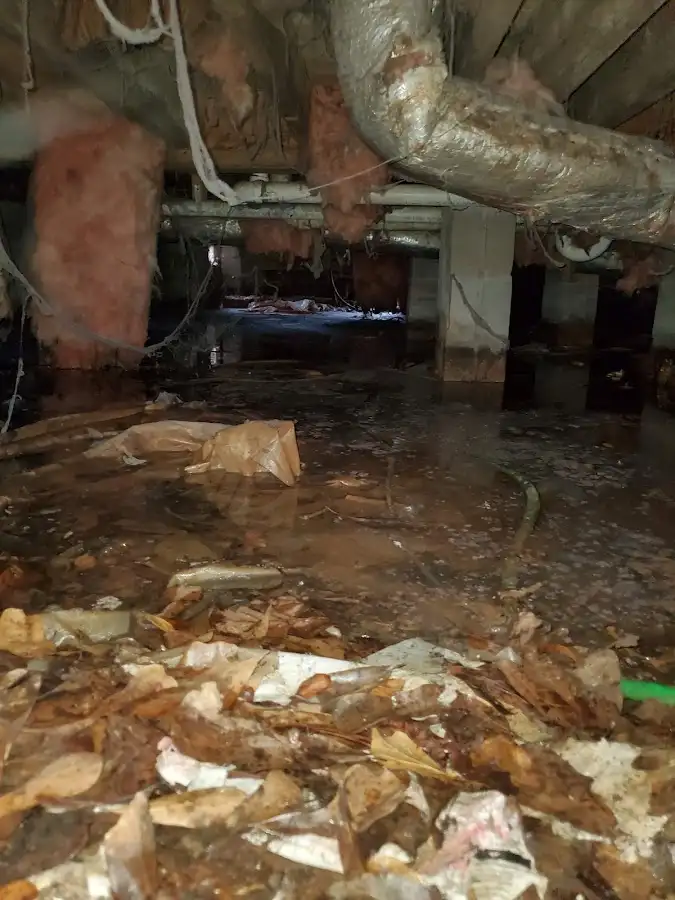 Crawl space flood assessment for Commercial Water Damage Restoration in Mount Joy